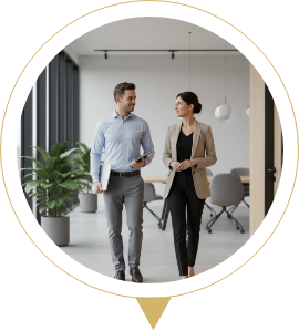 Two business owners discussing